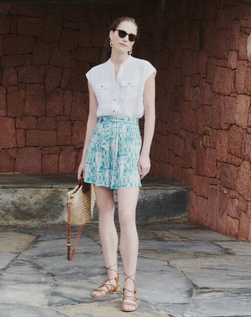 Short Maelo tie & dye vert emeraude