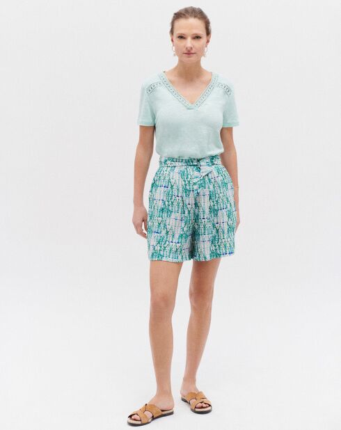 Short Maelo tie & dye vert emeraude