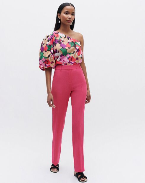 Pantalon droit Clément fuchsia