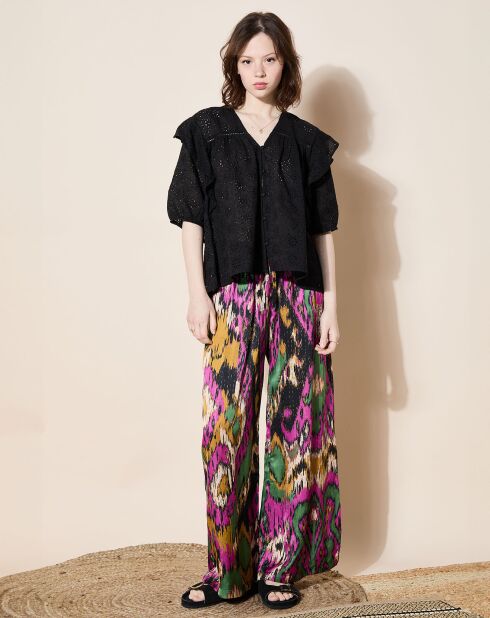Pantalon Samira ikat noir