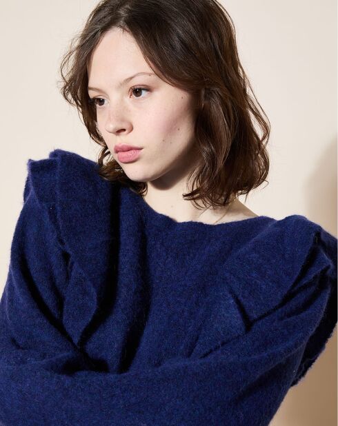 Pull en Laine mélangée Cops bleu