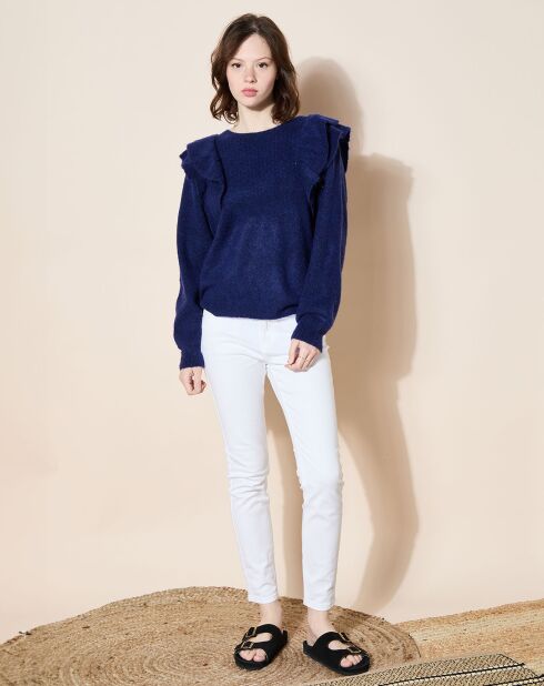 Pull en Laine mélangée Cops bleu