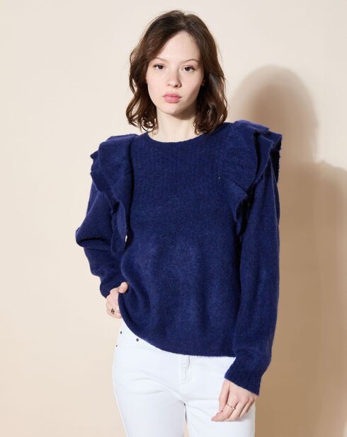 Pull en Laine mélangée Cops bleu