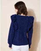 Pull en Laine mélangée Cops bleu