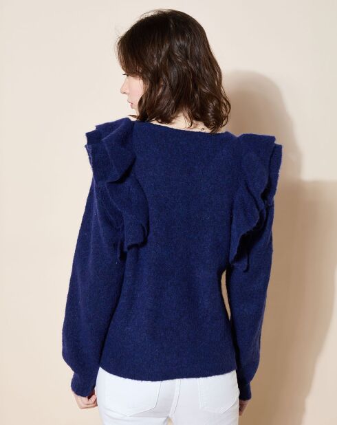 Pull en Laine mélangée Cops bleu