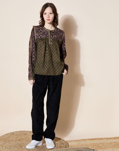 Khakifarbenes Top aus Glyfada aus Wollmischung