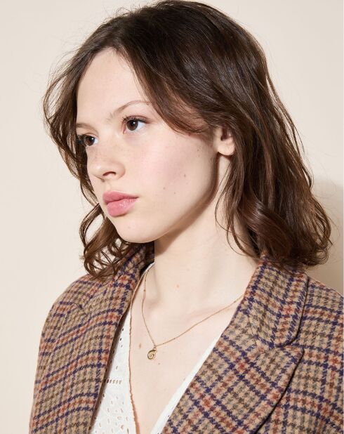 Veste en Laine mélangée Babysham à carreaux beige