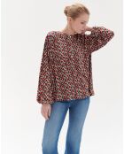 Blouse Tess imprimée rouge