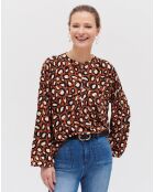 Blouse Carla léopard marron/écru