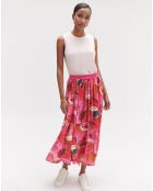 Jupe Cora Pop à fleurs fuchsia