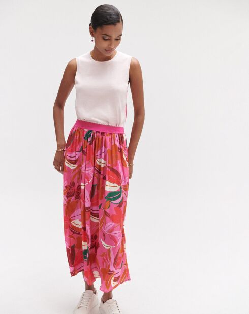 Falda floral fucsia Cora Pop