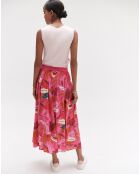 Jupe Cora Pop à fleurs fuchsia