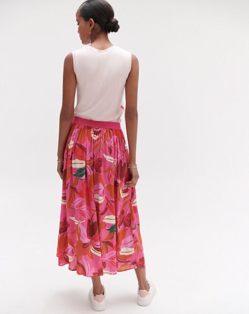 Falda floral fucsia Cora Pop