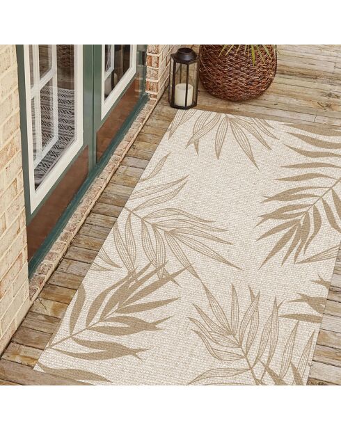 Tapis en vinyle d'intérieur/extérieur Nathifa sepia multicolore - 100x160x2.8 cm