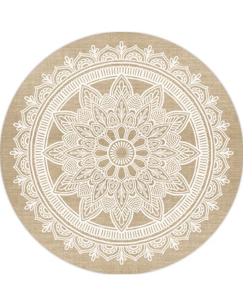 Tapis en vinyle d'intérieur/extérieur Mandala Amit multicolore - D.200x2.8 cm