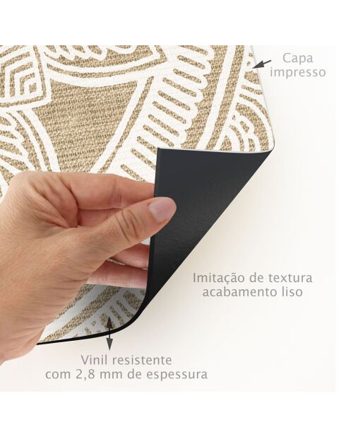 Tapis en vinyle d'intérieur/extérieur Mandala Amit multicolore - D.200x2.8 cm