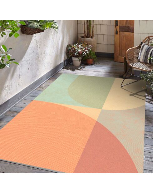 Tapis en vinyle d'intérieur/extérieur Palm Springs multicolore - 100x160x2.8 cm