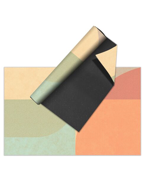 Tapis en vinyle d'intérieur/extérieur Palm Springs multicolore - 100x160x2.8 cm