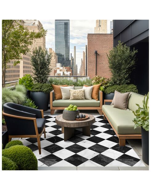 Tapis en vinyle d'intérieur/extérieur Gadir multicolore - 100x160x2.8 cm