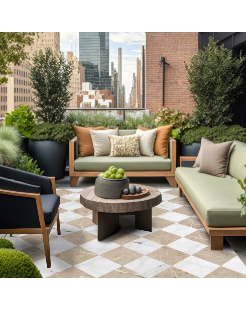 Tapis en vinyle d'intérieur/extérieur Gadir Sepia multicolore - 100x160x2.8 cm