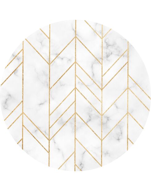 Tapis en vinyle d'intérieur/extérieur Mármol y geométrico gris multicolore - D.150x2.8 cm