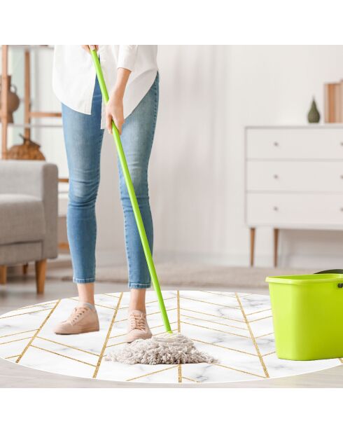 Tapis en vinyle d'intérieur/extérieur Mármol y geométrico gris multicolore - D.150x2.8 cm