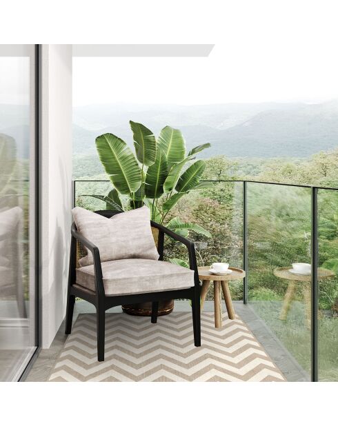 Tapis en vinyle d'intérieur/extérieur Natural chevron vertical multicolore - 100x160x2.8 cm