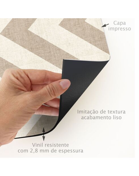 Tapis en vinyle d'intérieur/extérieur Natural chevron vertical multicolore - 140x200x2.8 cm