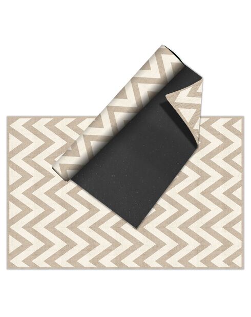 Tapis en vinyle d'intérieur/extérieur Natural chevron vertical multicolore - 140x200x2.8 cm