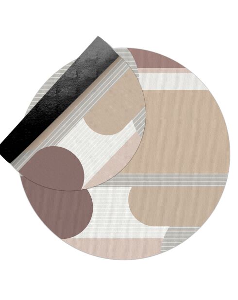 Tapis en vinyle d'intérieur/extérieur Mai multicolore - D.150x2.8 cm