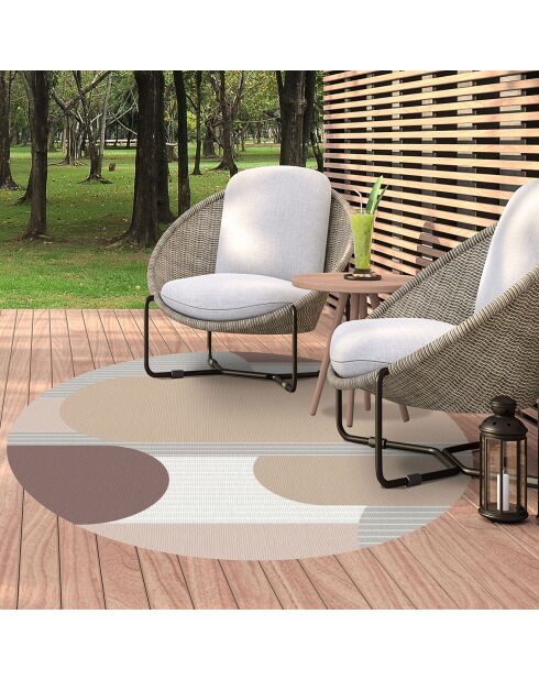 Tapis en vinyle d'intérieur/extérieur Mai multicolore - D.150x2.8 cm