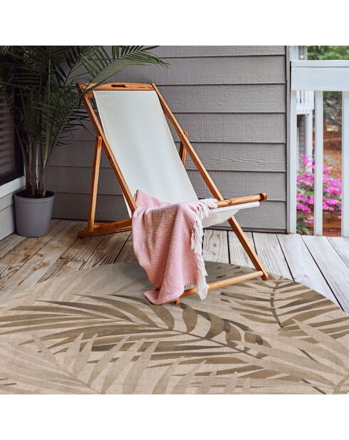 Tapis en vinyle d'intérieur/extérieur Natural palmeras sepia multicolore - D.150x2.8 cm