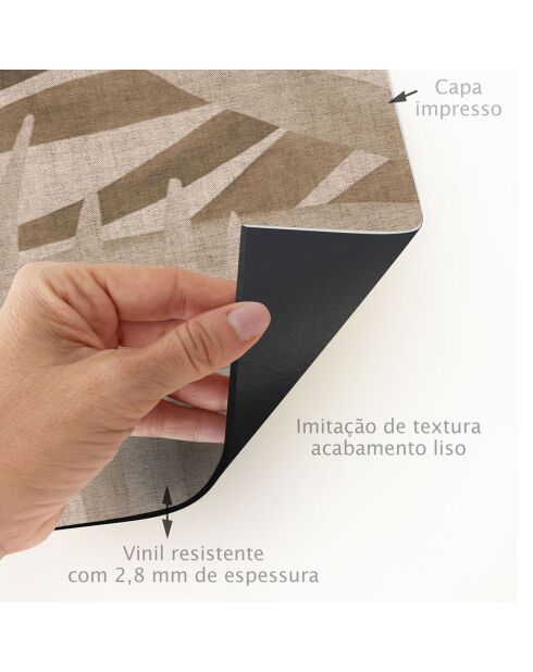 Tapis en vinyle d'intérieur/extérieur Natural palmeras sepia multicolore - D.150x2.8 cm