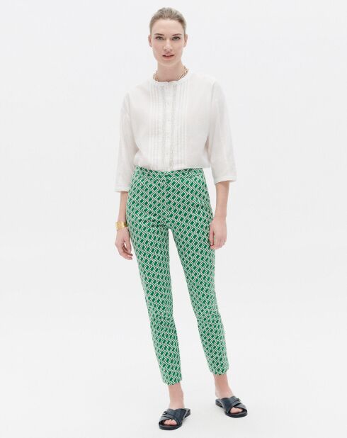 Pantalon fuselé Pgabin imprimé chlorophylle