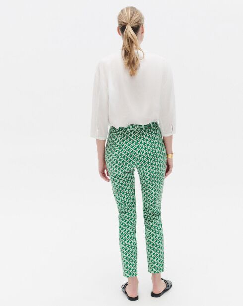 Pantalon fuselé Pgabin imprimé chlorophylle