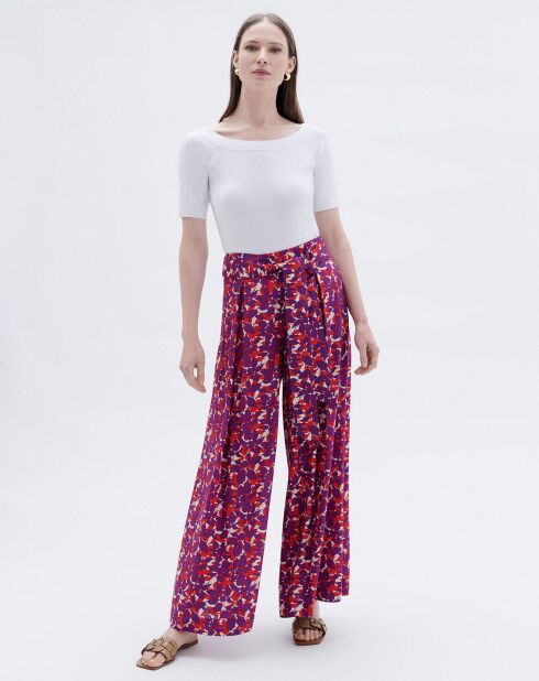 Pantalon ample Pfabrice violet/rouge