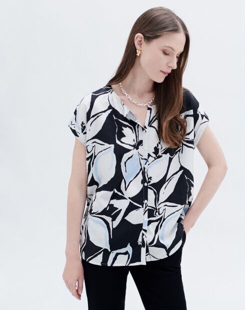 Chemise en Lin mélangé Colombes noire