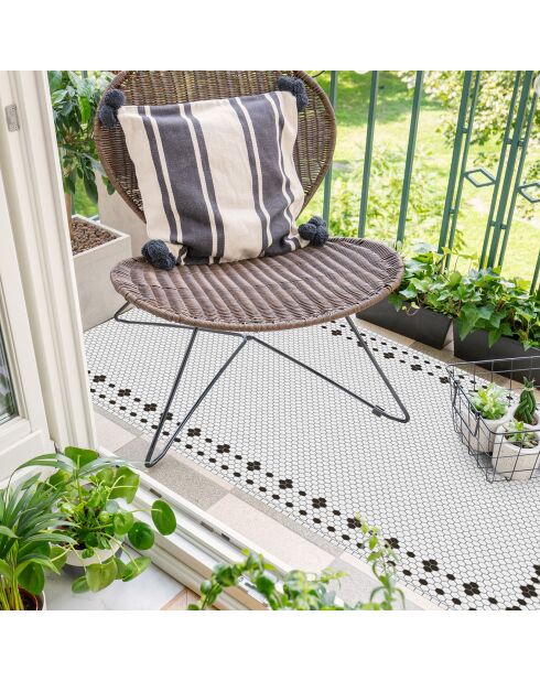 Tapis en vinyle d'intérieur/extérieur Marie multicolore - 100x160x2.8 cm
