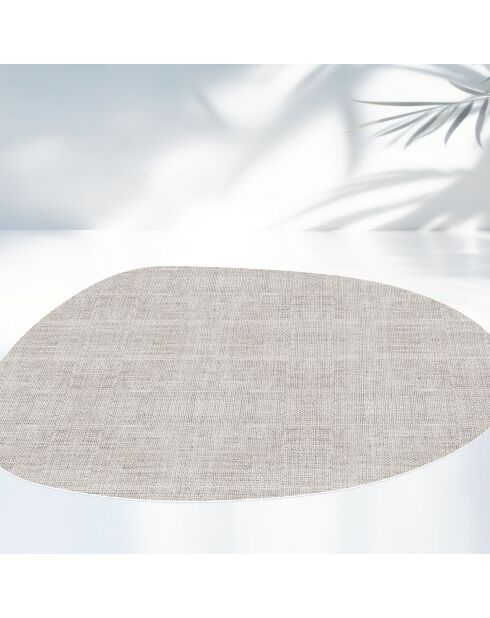 Tapis en vinyle d'intérieur/extérieur Forma Textura Raffia gris - 90x115x2.8 cm