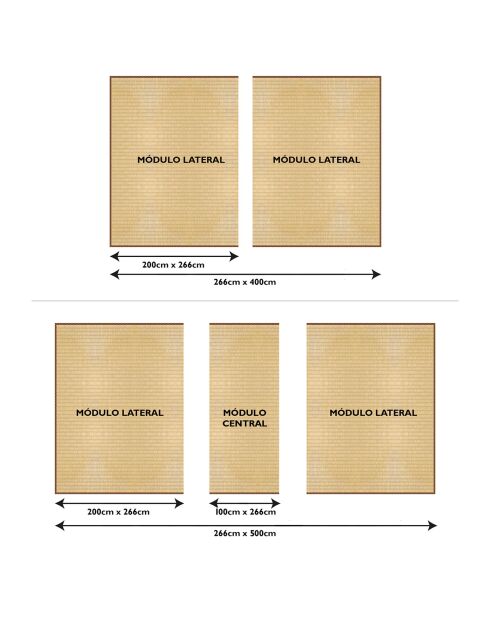 Tapis en vinyle d'intérieur/extérieur Tatami Module Central multicolore - 100x266x2.8 cm