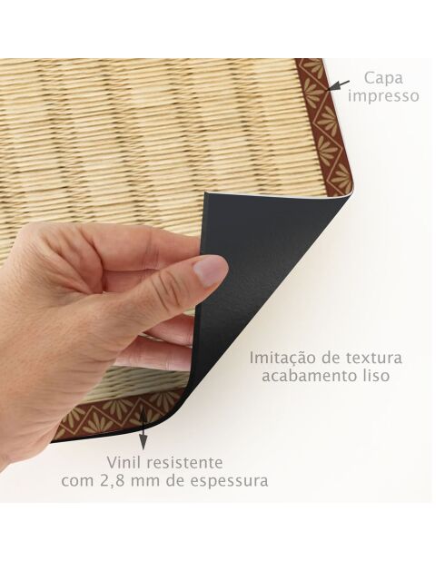 Tapis en vinyle d'intérieur/extérieur Tatami multicolore - 66x180x2.8 cm