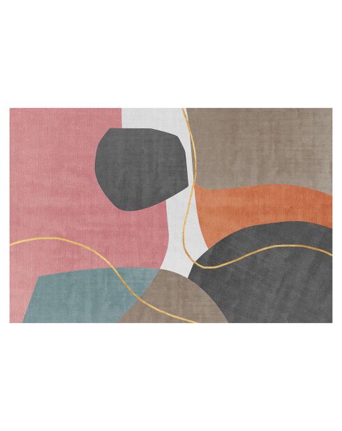 Tapis en vinyle d'intérieur/extérieur Ordino multicolore - 100x150x2.8 cm