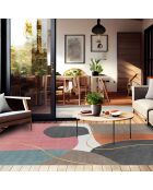 Tapis en vinyle d'intérieur/extérieur Ordino multicolore - 100x150x2.8 cm