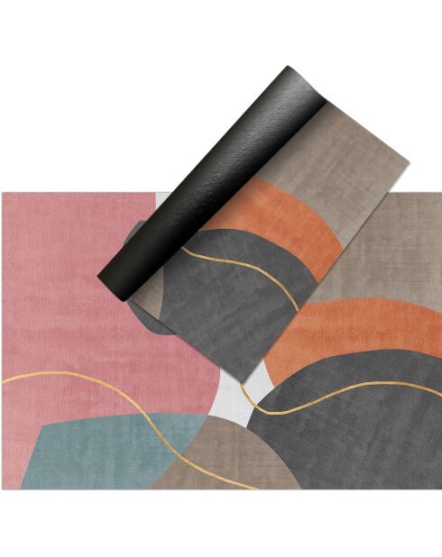 Tapis en vinyle d'intérieur/extérieur Ordino multicolore - 100x150x2.8 cm