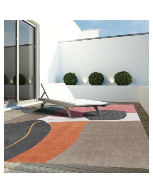 Tapis en vinyle d'intérieur/extérieur Ordino multicolore - 100x150x2.8 cm