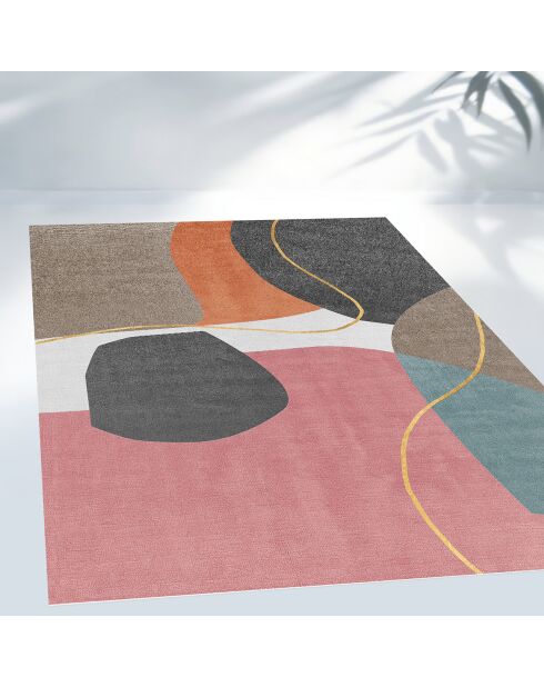 Tapis en vinyle d'intérieur/extérieur Ordino multicolore - 100x150x2.8 cm