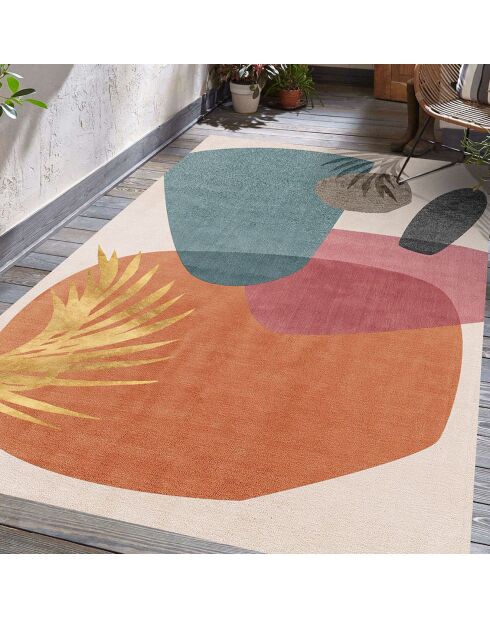 Tapis en vinyle d'intérieur/extérieur Pal multicolore - 100x150x2.8 cm