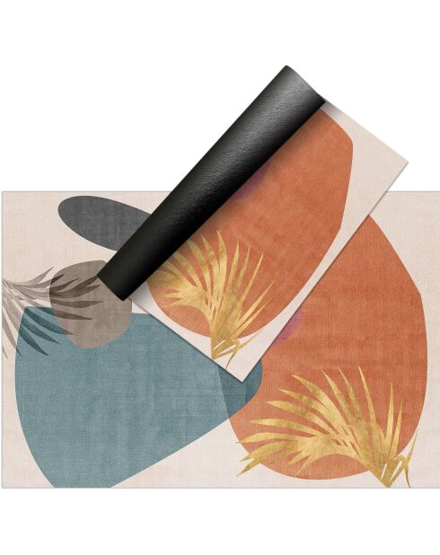 Tapis en vinyle d'intérieur/extérieur Pal multicolore - 100x150x2.8 cm