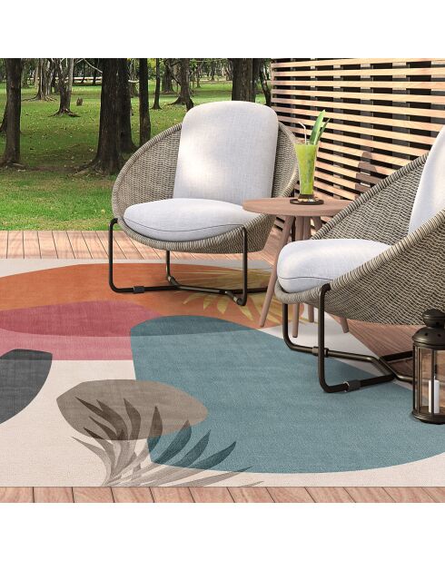 Tapis en vinyle d'intérieur/extérieur Pal multicolore - 100x150x2.8 cm