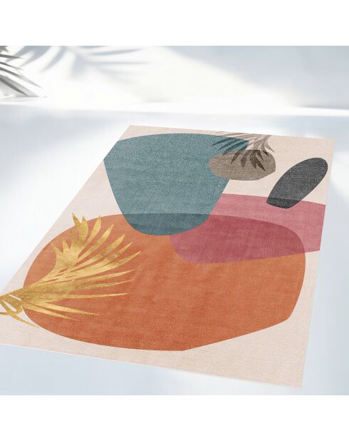 Tapis en vinyle d'intérieur/extérieur Pal multicolore - 100x150x2.8 cm